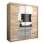 KRYSPOL Schwebetürenschrank Madryt 180 cm mit Spiegel Kleiderschrank mit Kleiderstange und Einlegeboden Schlafzimmer- Wohnzimmerschrank Schiebetüren Modern Design (Sonoma)