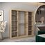 KRYSPOL Schwebetürenschrank Madryt 180 cm mit Spiegel Kleiderschrank mit Kleiderstange und Einlegeboden Schlafzimmer- Wohnzimmerschrank Schiebetüren Modern Design (Sonoma + Weiß)