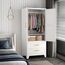 Anewome 180,3 cm Metallschrank Kleiderschrank mit 2 Schubladen, freistehend, 2-türig, hohe Kleideraufbewahrung mit verstellbaren Regalen und Kleiderstange, für Schlafzimmer, Wohnheim, Weiß