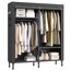 SONGMICS URDR301B02 Kleiderschrank, 165 cm, robust, tragbar, freistehend, Kleiderständer mit Abdeckung, 2 Kleiderstangen, 3 Ablagen, 4 Seitentaschen, Schwarz