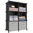 HOMIDEC Kleiderschrank, Tragbarer Regalsystem, Schrank aus Kunststoff mit 2 Kleiderstange, Schlafzimmerschrank kleiderschrank Weiss für Schlafzimmer
