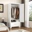 LCAOPC 180,3 cm hoher Metall-Kleiderschrank mit Schublade und Kleiderstange, 2 Türen, Schrank mit Ablage für Schlafzimmer, Büro, Waschküche, Weiß