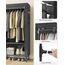 SONGMICS URDR301B02 Kleiderschrank, 165 cm, robust, tragbar, freistehend, Kleiderständer mit Abdeckung, 2 Kleiderstangen, 3 Ablagen, 4 Seitentaschen, Schwarz