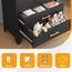 180.3 cm H Metal Armoire Wardrobe Closet, Adjustable Shelve, Clothes Metal Wardrobe Cabinet for Bedroom (1 Drawer, Black)