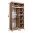 Kryspol Schwebetürenschrank York 120 cm Kleiderschrank mit Kleiderstange und Einlegeboden Schlafzimmer- Wohnzimmerschrank Schiebetüren Modern Design (Artisan Eiche + Weiß mit Erweiterung)