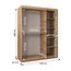 MEBLE KRYSPOL - Kleiderschrank, Schlafzimmerschrank - Schrank Zwei Türen - 4 Fachböden, 2 Stangen, Fachboden - Garderobenschrank York, Körperfarbe Sonoma, Frontfarbe Weiß - 150x62x200cm