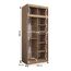 Kryspol Schwebetürenschrank York 100 cm Kleiderschrank mit Kleiderstange und Einlegeboden Schlafzimmer- Wohnzimmerschrank Schiebetüren Modern Design (Weiß + Artisan Eiche mit Erweiterung)