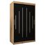 MEBLE KRYSPOL - Kleiderschrank, Schlafzimmerschrank - Schrank Zwei Türen - 4 Fachböden, 2 Stangen, Fachboden - Garderobenschrank York, Körperfarbe Artisan, Frontfarbe Schwarz - 120x62x200cm