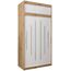 Kryspol Schwebetürenschrank York 120 cm Kleiderschrank mit Kleiderstange und Einlegeboden Schlafzimmer- Wohnzimmerschrank Schiebetüren Modern Design (Artisan Eiche + Weiß mit Erweiterung)