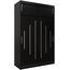 Kryspol Schwebetürenschrank York 150 cm Kleiderschrank mit Kleiderstange und Einlegeboden Schlafzimmer- Wohnzimmerschrank Schiebetüren Modern Design (Schwarz mit Erweiterung)