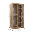 MEBLE KRYSPOL - Kleiderschrank, Schlafzimmerschrank - Schrank Zwei Türen - 4 Fachböden, 2 Stangen, Fachboden - Garderobenschrank York, Körperfarbe Schwarz, Frontfarbe Sonoma - 100x62x200cm