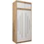 Kryspol Schwebetürenschrank York 100 cm Kleiderschrank mit Kleiderstange und Einlegeboden Schlafzimmer- Wohnzimmerschrank Schiebetüren Modern Design (Artisan Eiche + Weiß mit Erweiterung)