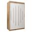 MEBLE KRYSPOL - Kleiderschrank, Schlafzimmerschrank - Schrank Zwei Türen - 4 Fachböden, 2 Stangen, Fachboden - Garderobenschrank York, Körperfarbe Artisan, Frontfarbe Weiß - 120x62x200cm