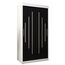 MEBLE KRYSPOL - Kleiderschrank, Schlafzimmerschrank - Schrank Zwei Türen - 4 Fachböden, 2 Stangen, Fachboden - Garderobenschrank York, Körperfarbe Weiß, Frontfarbe Schwarz - 100x62x200cm