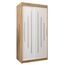 MEBLE KRYSPOL - Kleiderschrank, Schlafzimmerschrank - Schrank Zwei Türen - 4 Fachböden, 2 Stangen, Fachboden - Garderobenschrank York, Körperfarbe Artisan, Frontfarbe Weiß - 100x62x200cm