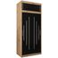 Kryspol Schwebetürenschrank York 100 cm Kleiderschrank mit Kleiderstange und Einlegeboden Schlafzimmer- Wohnzimmerschrank Schiebetüren Modern Design (Artisan Eiche + Schwarz mit Erweiterung)