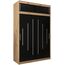Kryspol Schwebetürenschrank York 150 cm Kleiderschrank mit Kleiderstange und Einlegeboden Schlafzimmer- Wohnzimmerschrank Schiebetüren Modern Design (Artisan Eiche + Schwarz mit Erweiterung)