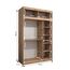Kryspol Schwebetürenschrank York 150 cm Kleiderschrank mit Kleiderstange und Einlegeboden Schlafzimmer- Wohnzimmerschrank Schiebetüren Modern Design (Schwarz + Sonoma mit Erweiterung)