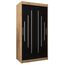 MEBLE KRYSPOL - Kleiderschrank, Schlafzimmerschrank - Schrank Zwei Türen - 4 Fachböden, 2 Stangen, Fachboden - Garderobenschrank York, Körperfarbe Artisan, Frontfarbe Schwarz - 100x62x200cm