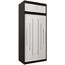 Kryspol Schwebetürenschrank York 100 cm Kleiderschrank mit Kleiderstange und Einlegeboden Schlafzimmer- Wohnzimmerschrank Schiebetüren Modern Design (Schwarz + Weiß mit Erweiterung)