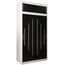 Kryspol Schwebetürenschrank York 120 cm Kleiderschrank mit Kleiderstange und Einlegeboden Schlafzimmer- Wohnzimmerschrank Schiebetüren Modern Design (Weiß + Schwarz mit Erweiterung)