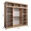 KRYSPOL Schwebetürenschrank Madryt 250 cm mit Spiegel Kleiderschrank mit Kleiderstange und Einlegeboden Schlafzimmer- Wohnzimmerschrank Schiebetüren (Weiß + Artisan Eiche mit Erweiterung)