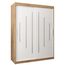 MEBLE KRYSPOL - Kleiderschrank, Schlafzimmerschrank - Schrank Zwei Türen - 4 Fachböden, 2 Stangen, Fachboden - Garderobenschrank York, Körperfarbe Artisan, Frontfarbe Weiß - 150x62x200cm