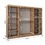 KRYSPOL Schwebetürenschrank Madryt 250 cm mit Spiegel Kleiderschrank mit Kleiderstange und Einlegeboden Schlafzimmer- Wohnzimmerschrank Schiebetüren Modern Design (Artisan Eiche + Schwarz)