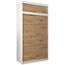 Kryspol Schwebetürenschrank York 120 cm Kleiderschrank mit Kleiderstange und Einlegeboden Schlafzimmer- Wohnzimmerschrank Schiebetüren Modern Design (Weiß + Artisan Eiche mit Erweiterung)