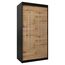 MEBLE KRYSPOL - Kleiderschrank, Schlafzimmerschrank - Schrank Zwei Türen - 4 Fachböden, 2 Stangen, Fachboden - Garderobenschrank York, Körperfarbe Schwarz, Frontfarbe Artisan - 100x62x200cm