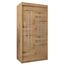 MEBLE KRYSPOL - Kleiderschrank, Schlafzimmerschrank - Schrank Zwei Türen - 4 Fachböden, 2 Stangen, Fachboden - Garderobenschrank York, Körperfarbe Artisan, Frontfarbe Artisan - 100x62x200cm