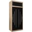 Kryspol Schwebetürenschrank York 100 cm Kleiderschrank mit Kleiderstange und Einlegeboden Schlafzimmer- Wohnzimmerschrank Schiebetüren Modern Design (Sonoma + Schwarz mit Erweiterung)
