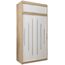 Kryspol Schwebetürenschrank York 120 cm Kleiderschrank mit Kleiderstange und Einlegeboden Schlafzimmer- Wohnzimmerschrank Schiebetüren Modern Design (Sonoma + Weiß mit Erweiterung)