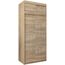 Kryspol Schwebetürenschrank York 100 cm Kleiderschrank mit Kleiderstange und Einlegeboden Schlafzimmer- Wohnzimmerschrank Schiebetüren Modern Design (Sonoma mit Erweiterung)