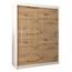 MEBLE KRYSPOL - Kleiderschrank, Schlafzimmerschrank - Schrank Zwei Türen - 4 Fachböden, 2 Stangen, Fachboden - Garderobenschrank York, Körperfarbe Weiß, Frontfarbe Artisan - 150x62x200cm