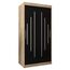 MEBLE KRYSPOL - Kleiderschrank, Schlafzimmerschrank - Schrank Zwei Türen - 4 Fachböden, 2 Stangen, Fachboden - Garderobenschrank York, Körperfarbe Sonoma, Frontfarbe Schwarz - 100x62x200cm