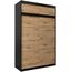 Kryspol Schwebetürenschrank York 150 cm Kleiderschrank mit Kleiderstange und Einlegeboden Schlafzimmer- Wohnzimmerschrank Schiebetüren Modern Design (Schwarz + Artisan Eiche mit Erweiterung)