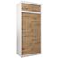 Kryspol Schwebetürenschrank York 100 cm Kleiderschrank mit Kleiderstange und Einlegeboden Schlafzimmer- Wohnzimmerschrank Schiebetüren Modern Design (Weiß + Artisan Eiche mit Erweiterung)