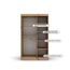 MEBLE KRYSPOL - Kleiderschrank, Schlafzimmerschrank - Schrank Zwei Türen - 4 Fachböden, 2 Stangen, Fachboden - Garderobenschrank York, Körperfarbe Schwarz, Frontfarbe Sonoma - 100x62x200cm