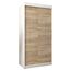 MEBLE KRYSPOL - Kleiderschrank, Schlafzimmerschrank - Schrank Zwei Türen - 4 Fachböden, 2 Stangen, Fachboden - Garderobenschrank York, Körperfarbe Weiß, Frontfarbe Sonoma - 100x62x200cm