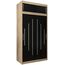 Kryspol Schwebetürenschrank York 120 cm Kleiderschrank mit Kleiderstange und Einlegeboden Schlafzimmer- Wohnzimmerschrank Schiebetüren Modern Design (Sonoma + Schwarz mit Erweiterung)