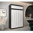 Kryspol Schwebetürenschrank York 150 cm Kleiderschrank mit Kleiderstange und Einlegeboden Schlafzimmer- Wohnzimmerschrank Schiebetüren Modern Design (Schwarz + Weiß mit Erweiterung)