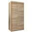 MEBLE KRYSPOL - Kleiderschrank, Schlafzimmerschrank - Schrank Zwei Türen - 4 Fachböden, 2 Stangen, Fachboden - Garderobenschrank York, Körperfarbe Sonoma, Frontfarbe Sonoma - 100x62x200cm