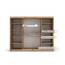 KRYSPOL Schwebetürenschrank Madryt 250 cm mit Spiegel Kleiderschrank mit Kleiderstange und Einlegeboden Schlafzimmer- Wohnzimmerschrank Schiebetüren Modern Design (Schwarz + Weiß)