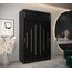 Kryspol Schwebetürenschrank York 150 cm Kleiderschrank mit Kleiderstange und Einlegeboden Schlafzimmer- Wohnzimmerschrank Schiebetüren Modern Design (Schwarz mit Erweiterung)