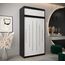 Kryspol Schwebetürenschrank York 120 cm Kleiderschrank mit Kleiderstange und Einlegeboden Schlafzimmer- Wohnzimmerschrank Schiebetüren Modern Design (Schwarz + Weiß mit Erweiterung)