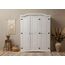 Hacienda-Look – 3trg massiv Kiefer Mexico Kleiderschrank "New Mexiko" Schlafzimmer-Schrank weiß – H193xB 152xT 54,5 cm – massive Kiefer – Farbe Weiß – Hacienda-Stil – wärmender Massivholz-Look fürs