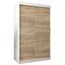 MEBLE KRYSPOL - Kleiderschrank, Schlafzimmerschrank - Schrank Zwei Türen - 4 Fachböden, 2 Stangen, Fachboden - Garderobenschrank York, Körperfarbe Weiß, Frontfarbe Sonoma - 120x62x200cm