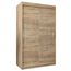 MEBLE KRYSPOL - Kleiderschrank, Schlafzimmerschrank - Schrank Zwei Türen - 4 Fachböden, 2 Stangen, Fachboden - Garderobenschrank York, Körperfarbe Sonoma, Frontfarbe Sonoma - 120x62x200cm