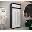 Kryspol Schwebetürenschrank York 100 cm Kleiderschrank mit Kleiderstange und Einlegeboden Schlafzimmer- Wohnzimmerschrank Schiebetüren Modern Design (Schwarz + Weiß mit Erweiterung)
